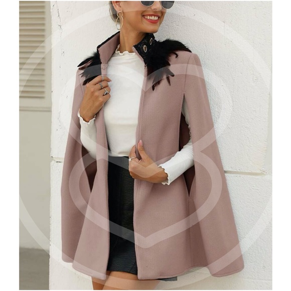 Jackets & Blazers - CAMMY Feather Detail Coat- BLUSH